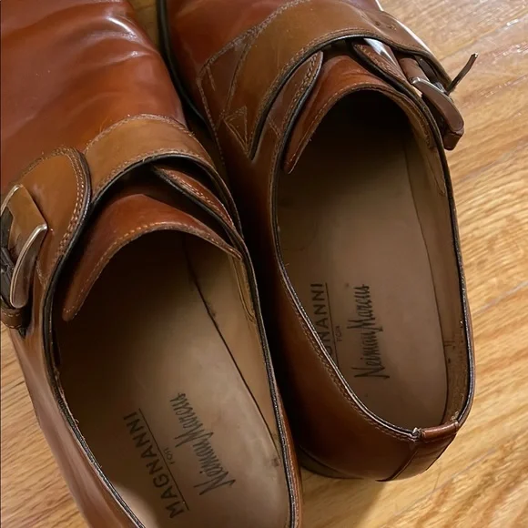 Magnanni Brown Leather Oxfords Classic Formal Shoes - Picture 2 of 5